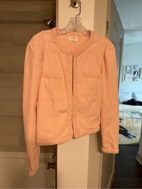 Fate Peach Braid-Trim Blazer Jacket